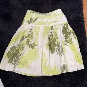Green floral skirt